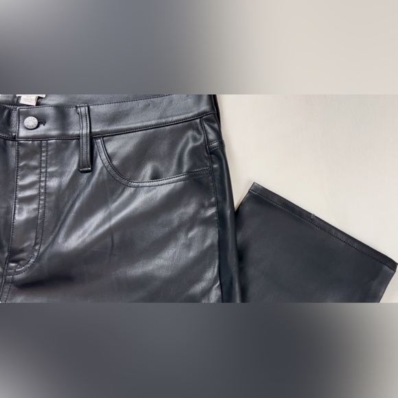 J Crew Women’s Faux Leather Straight-Leg Pant Full Length Black Size 18 (34) NWT - Picture 4 of 10